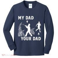 Captain Firefighter Father Funny Fireman Dad My Dad Your Dad Kids Long Sleeve Shirt thumb 0