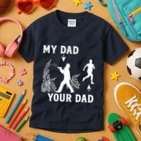Captain Firefighter Father Funny Fireman Dad My Dad Your Dad Kids T-Shirt thumb 3