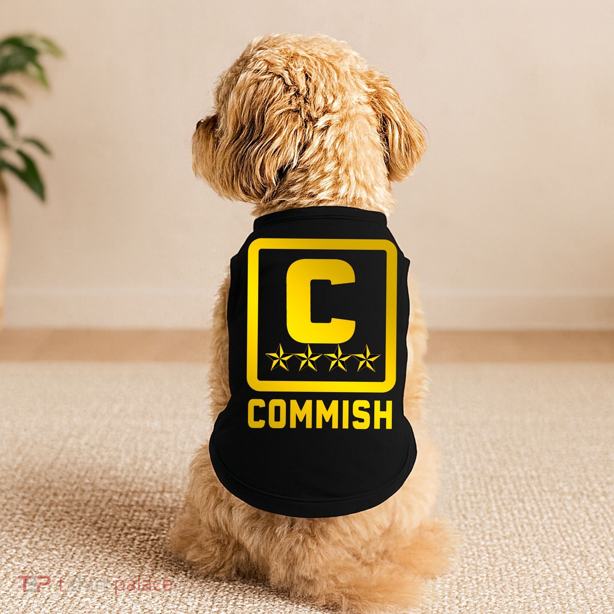 Commish Fantasy Football Logo Back And Front Pocket Logo Doggie Tank