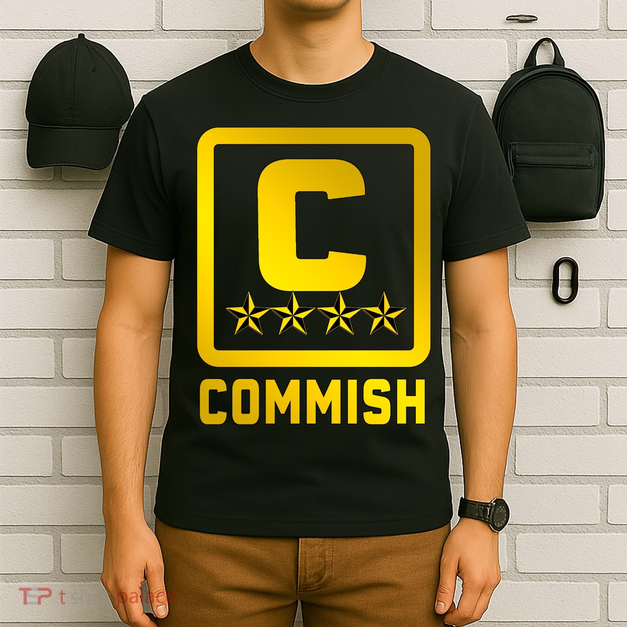 Commish Fantasy Football Logo Back And Front Pocket Logo T-Shirt