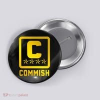 Commish Fantasy Football Logo Back And Front Pocket Logo Button thumb 0