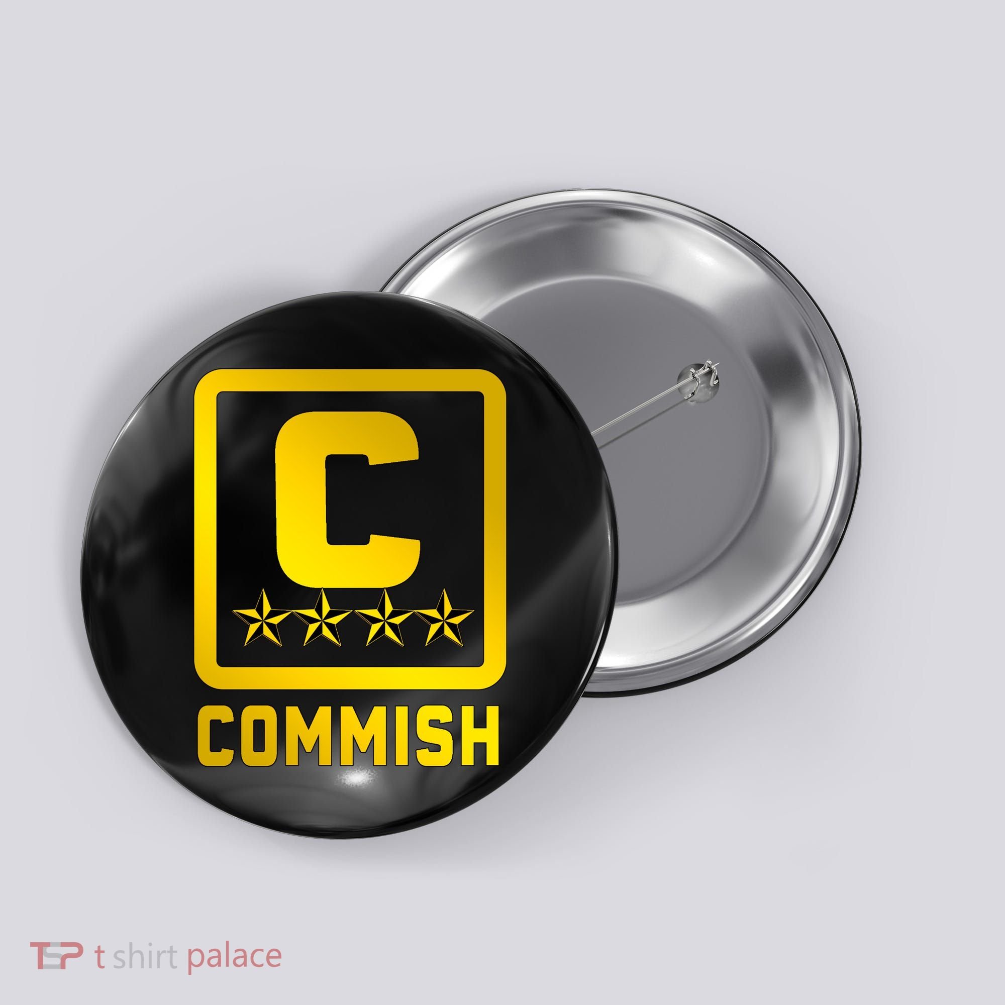 Commish Fantasy Football Logo Back And Front Pocket Logo Button
