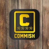Commish Fantasy Football Logo Back And Front Pocket Logo Coaster thumb 0