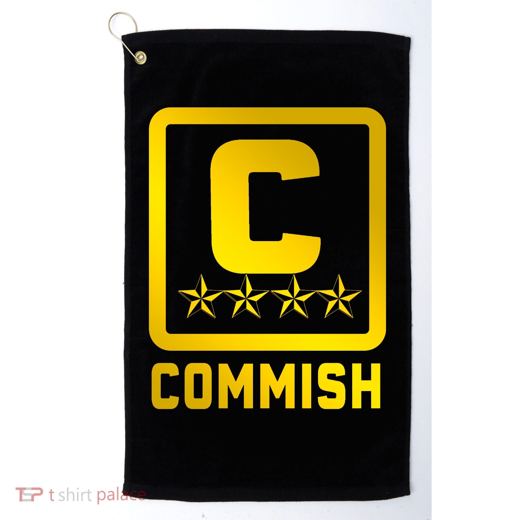 Commish Fantasy Football Logo Back And Front Pocket Logo Golf Towel