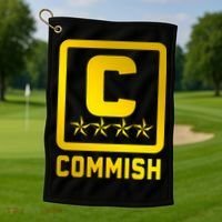 Commish Fantasy Football Logo Back And Front Pocket Logo Golf Towel thumb 1