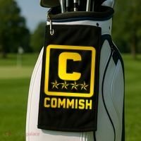 Commish Fantasy Football Logo Back And Front Pocket Logo Golf Towel thumb 2