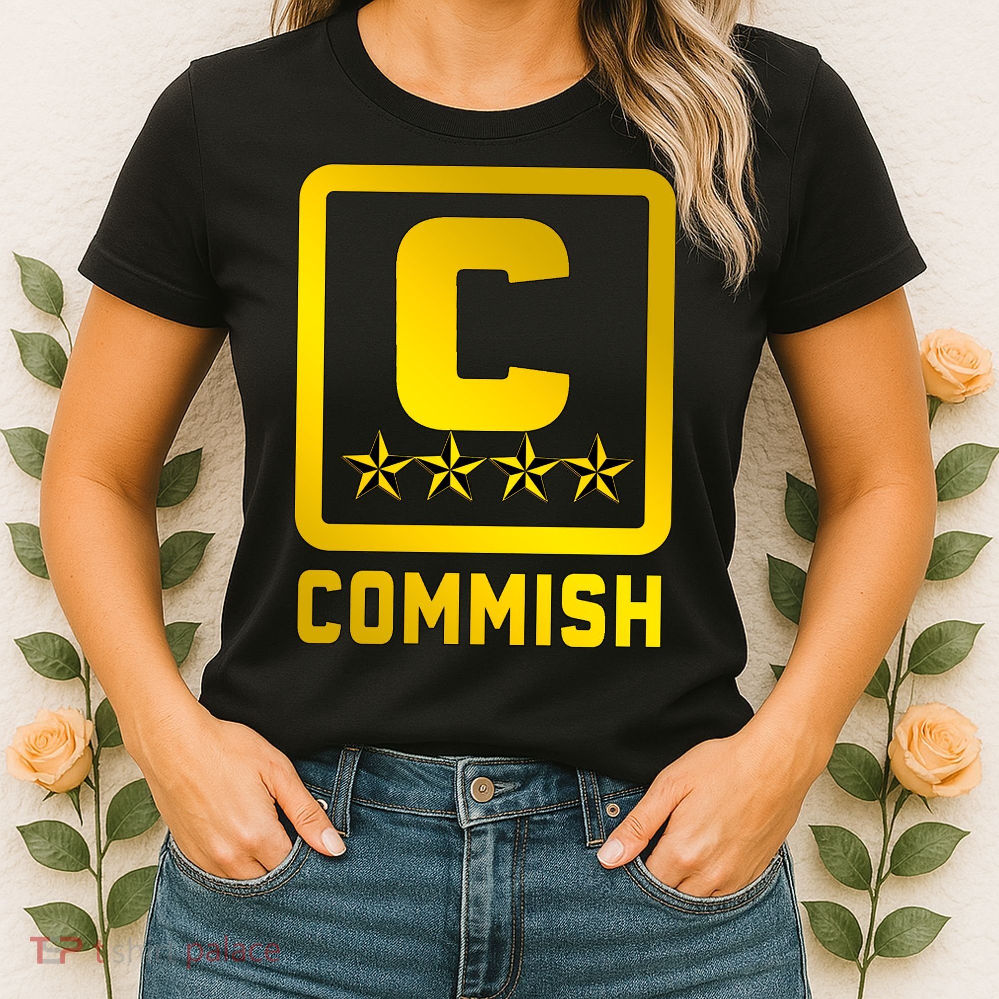 Commish Fantasy Football Logo Back And Front Pocket Logo Women's T-Shirt