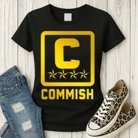Commish Fantasy Football Logo Back And Front Pocket Logo Women's T-Shirt thumb 3