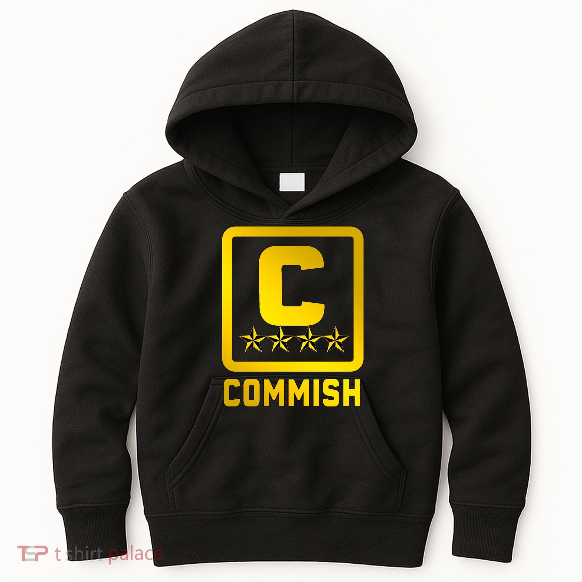 Commish Fantasy Football Logo Back And Front Pocket Logo Kids Hoodie