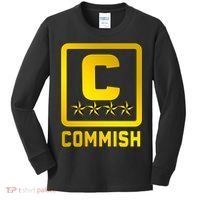 Commish Fantasy Football Logo Back And Front Pocket Logo Kids Long Sleeve Shirt thumb 0