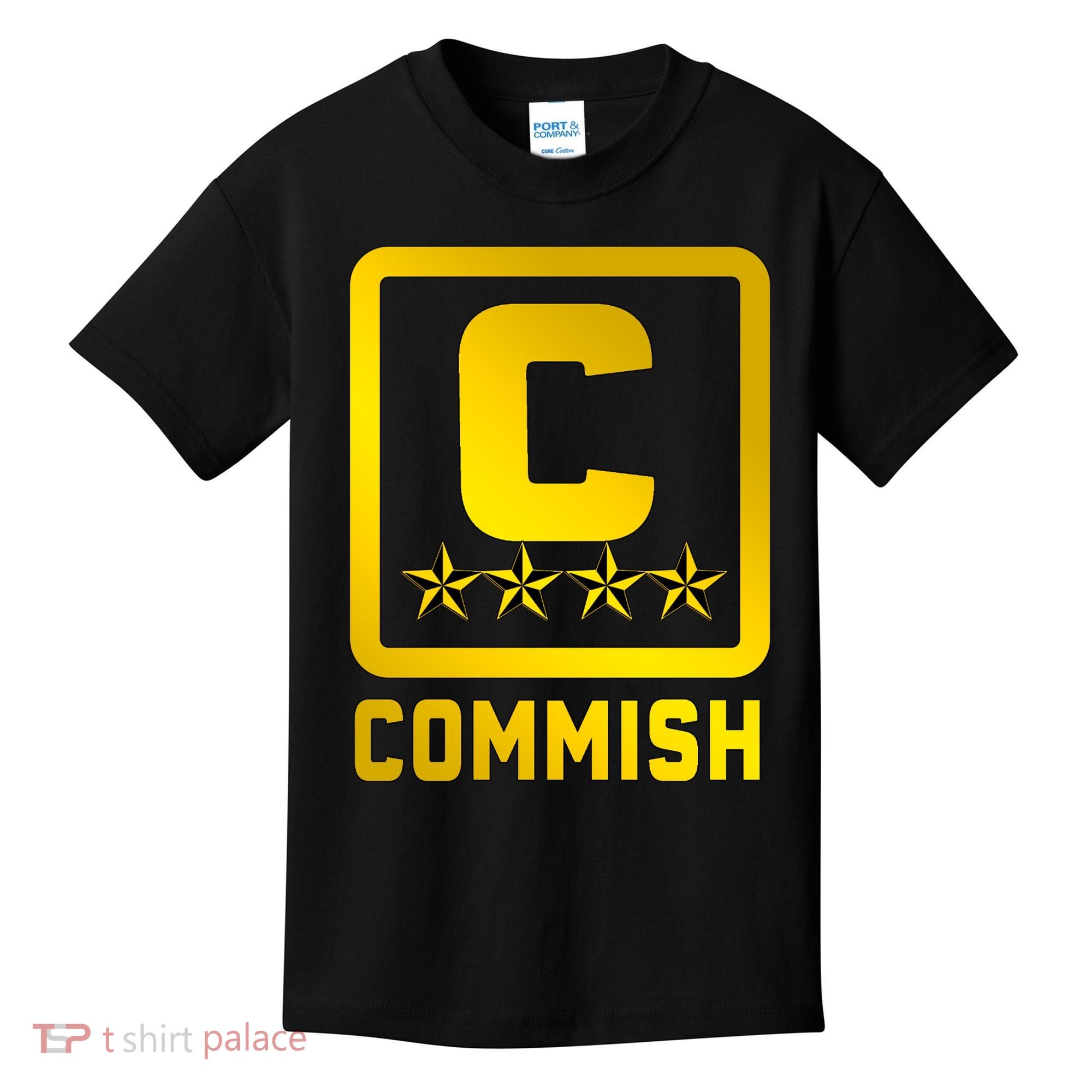 Commish Fantasy Football Logo Back And Front Pocket Logo Kids T-Shirt
