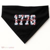 Cute Floral Flower Varsity Style 1776 America USA  USA-Made Doggie Bandana thumb 0