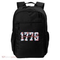 Cute Floral Flower Varsity Style 1776 America USA  Backpack thumb 0