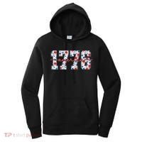 Cute Floral Flower Varsity Style 1776 America USA  Women's Hoodie thumb 0