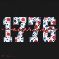 Cute Floral Flower Varsity Style 1776 America USA  Women's Hoodie thumb 2