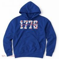 Cute Floral Flower Varsity Style 1776 America USA  Hoodie thumb 0