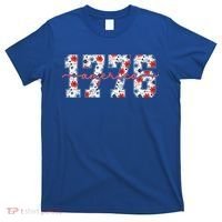 Cute Floral Flower Varsity Style 1776 America USA  T-Shirt thumb 0
