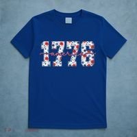 Cute Floral Flower Varsity Style 1776 America USA  T-Shirt thumb 5