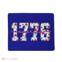 Cute Floral Flower Varsity Style 1776 America USA  Mousepad thumb 0