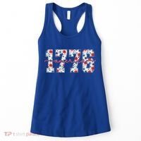 Cute Floral Flower Varsity Style 1776 America USA  Women's Tank Top thumb 0