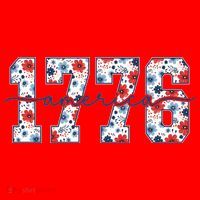 Cute Floral Flower Varsity Style 1776 America USA  Santa Hat thumb 1