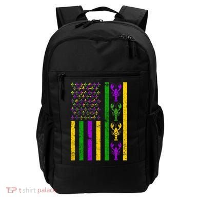 Crawfish FleurDeLis Flag Mardi Gras vintage retro Backpack