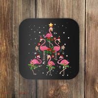 Christmas Flamingo Flamingo's Christmas Tree Classic Coaster thumb 0