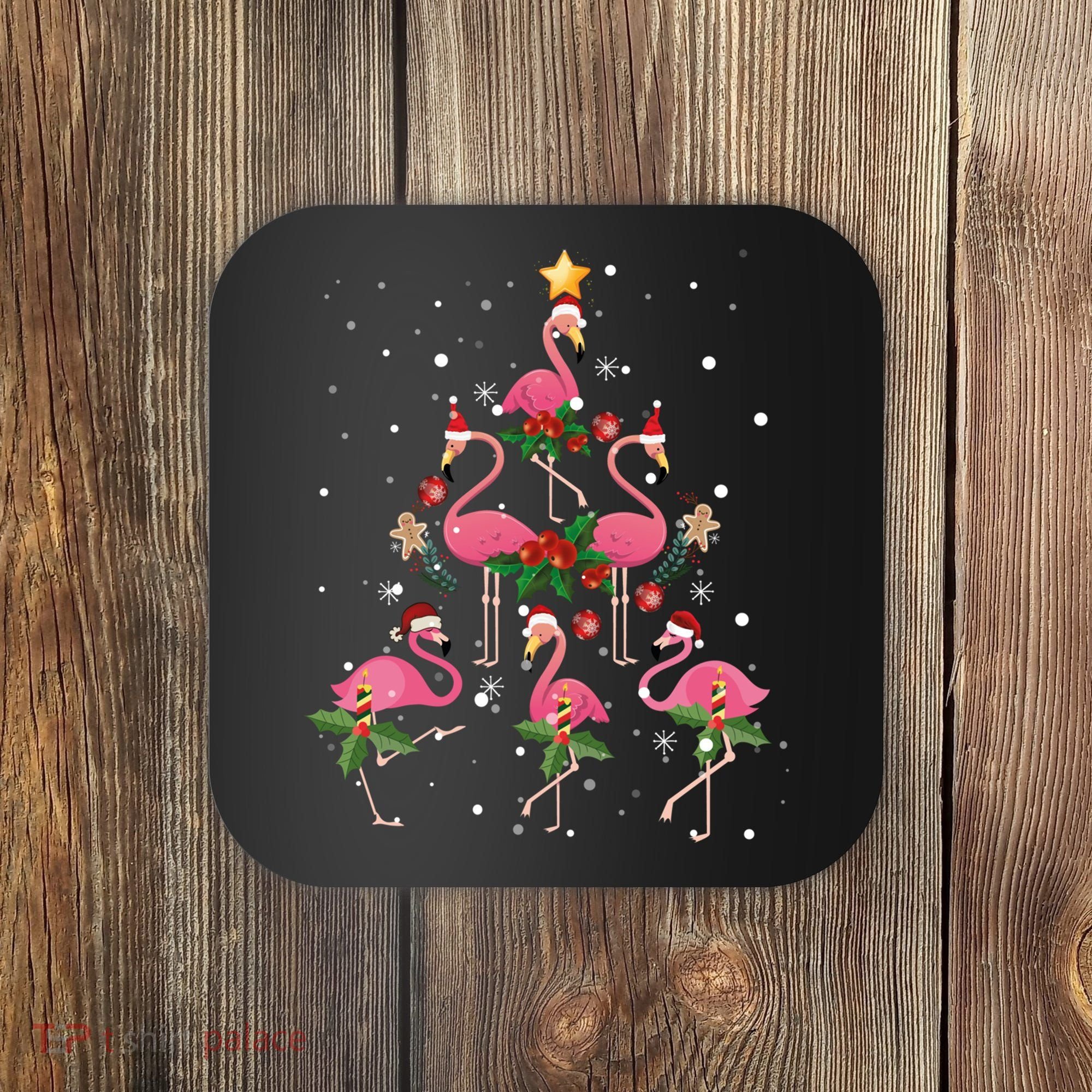 Christmas Flamingo Flamingo's Christmas Tree Classic Coaster