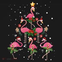 Christmas Flamingo Flamingo's Christmas Tree Classic Coaster thumb 2