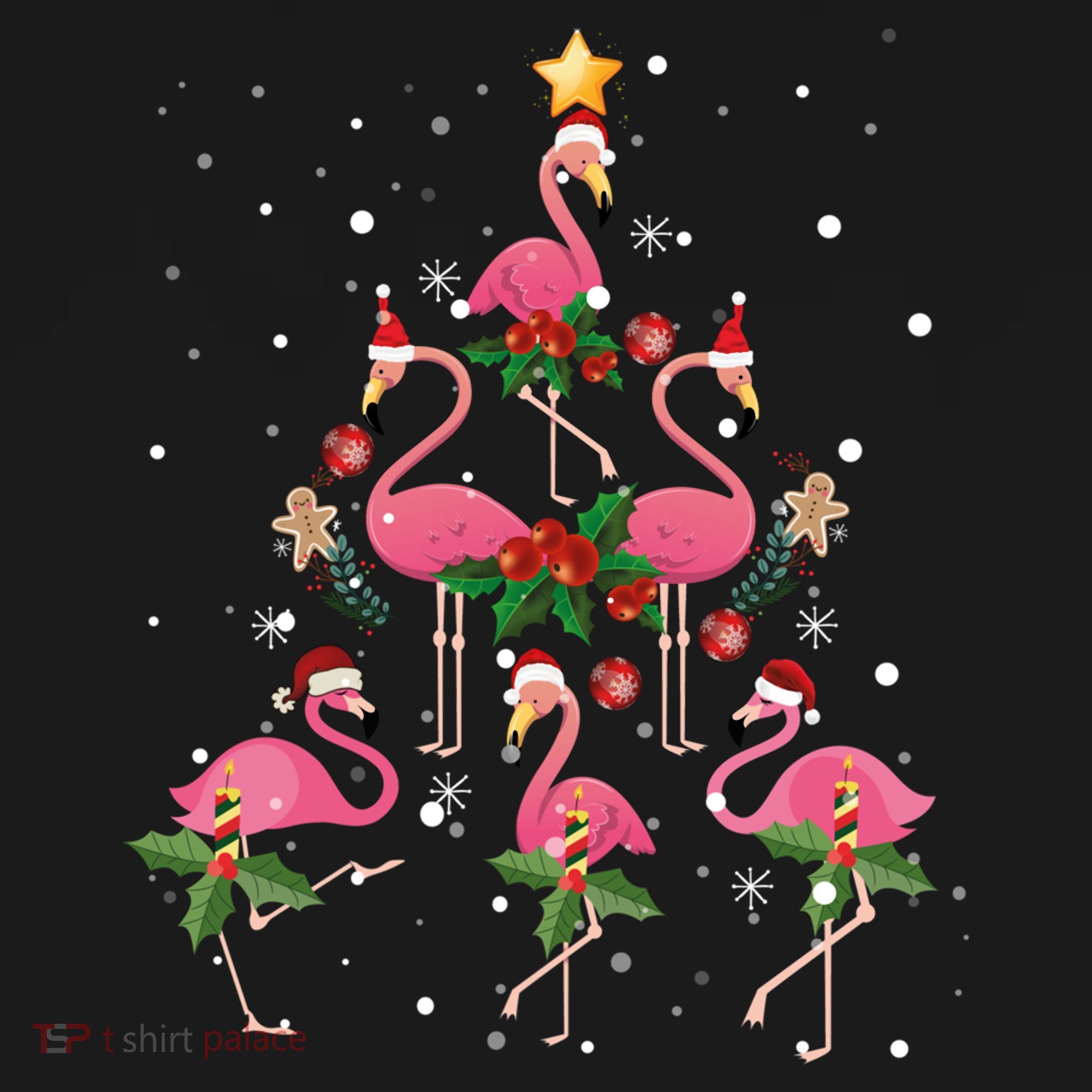 Christmas Flamingo Flamingo's Christmas Tree Classic Women's Hoodie
