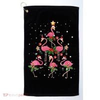 Christmas Flamingo Flamingo's Christmas Tree Classic Golf Towel thumb 0
