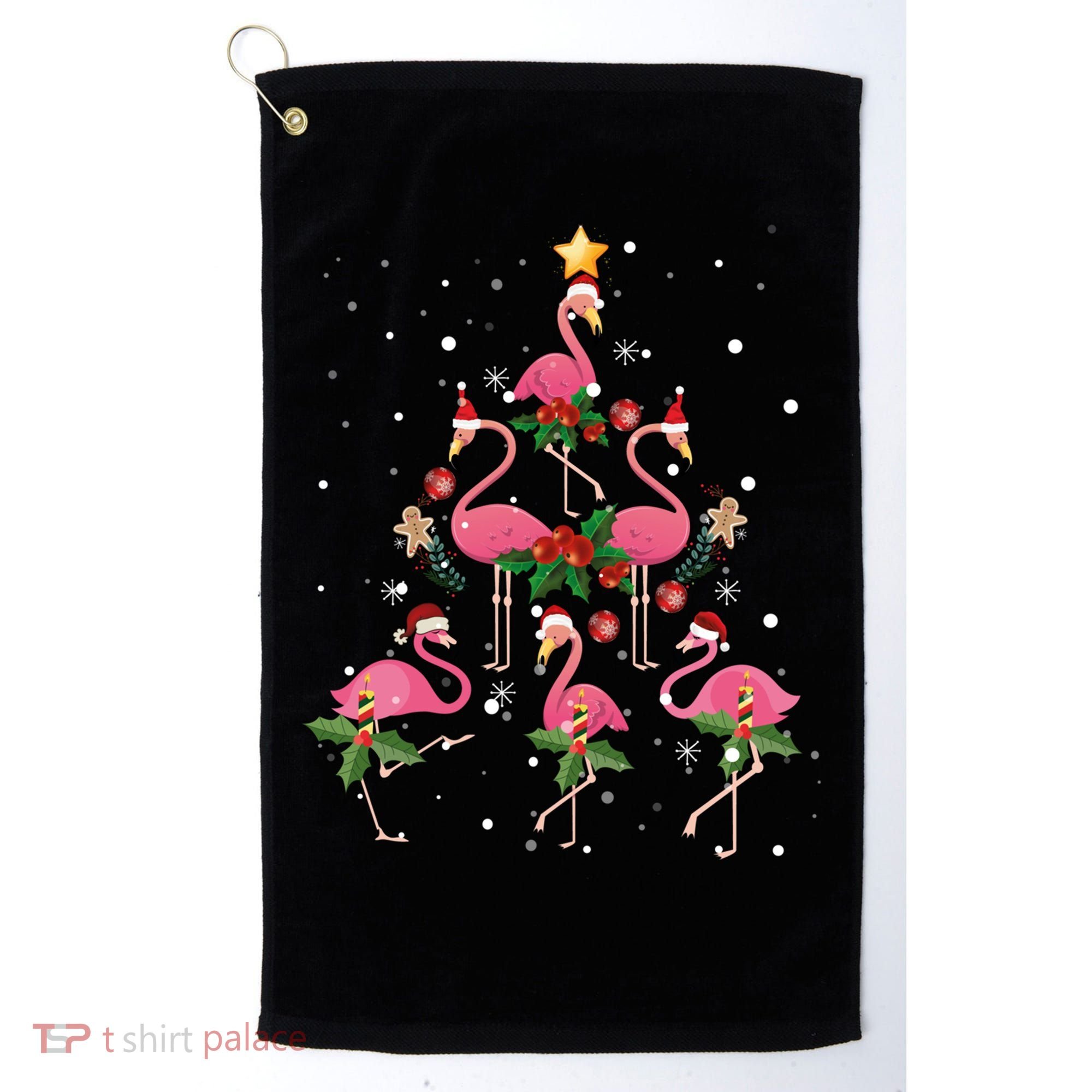 Christmas Flamingo Flamingo's Christmas Tree Classic Golf Towel
