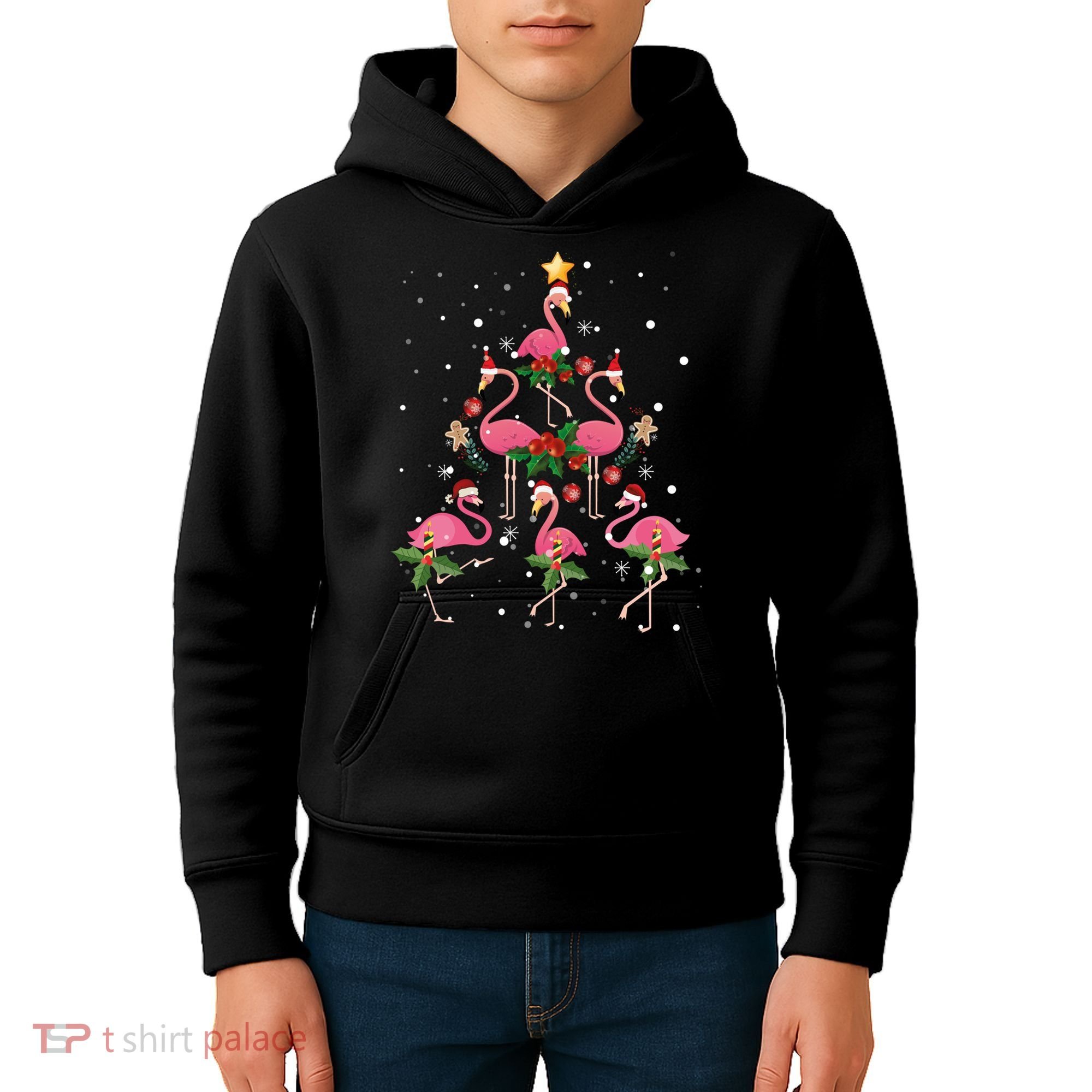 Christmas Flamingo Flamingo's Christmas Tree Classic Kids Hoodie
