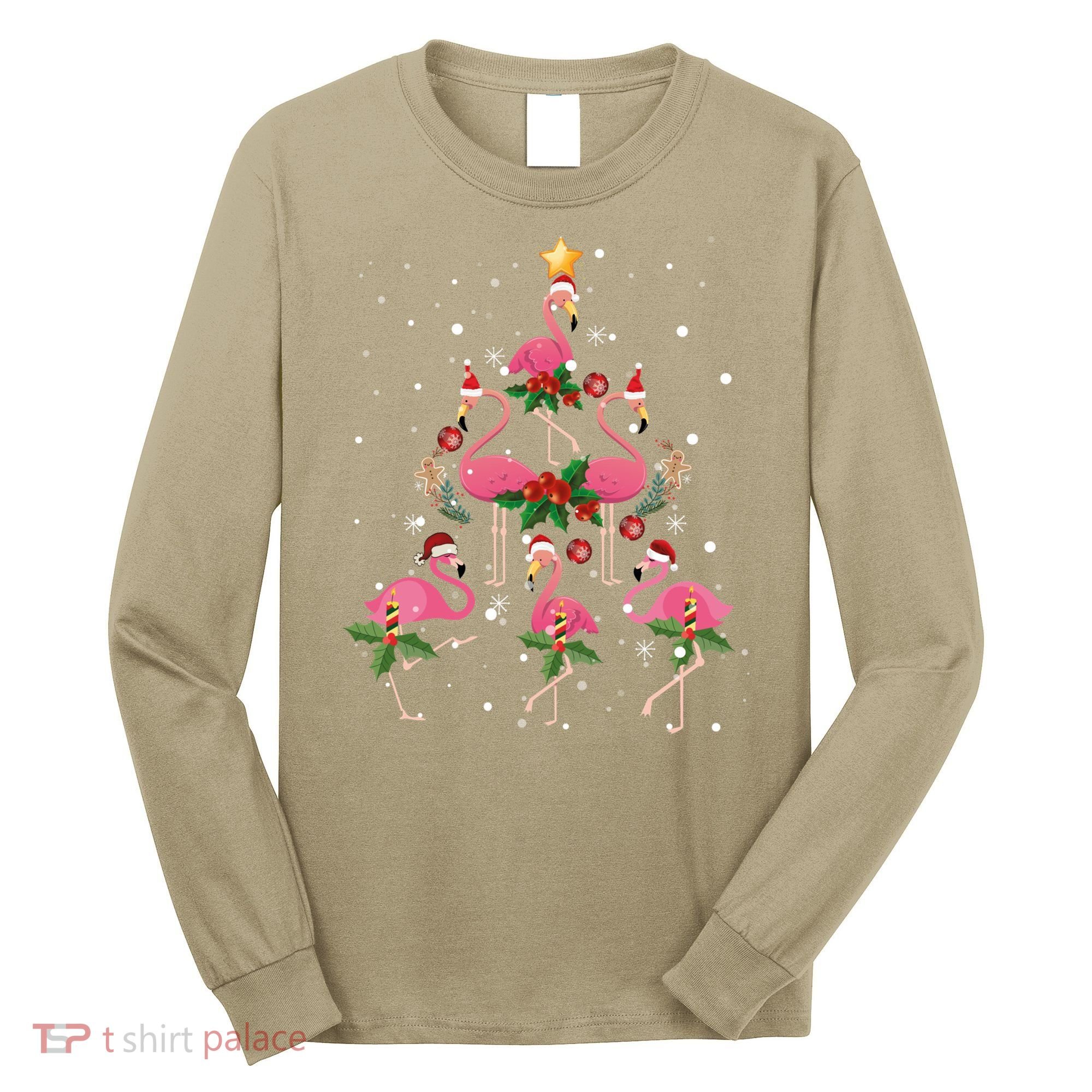 Christmas Flamingo Flamingo's Christmas Tree Classic Long Sleeve Shirt