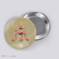 Christmas Flamingo Flamingo's Christmas Tree Classic Button thumb 0