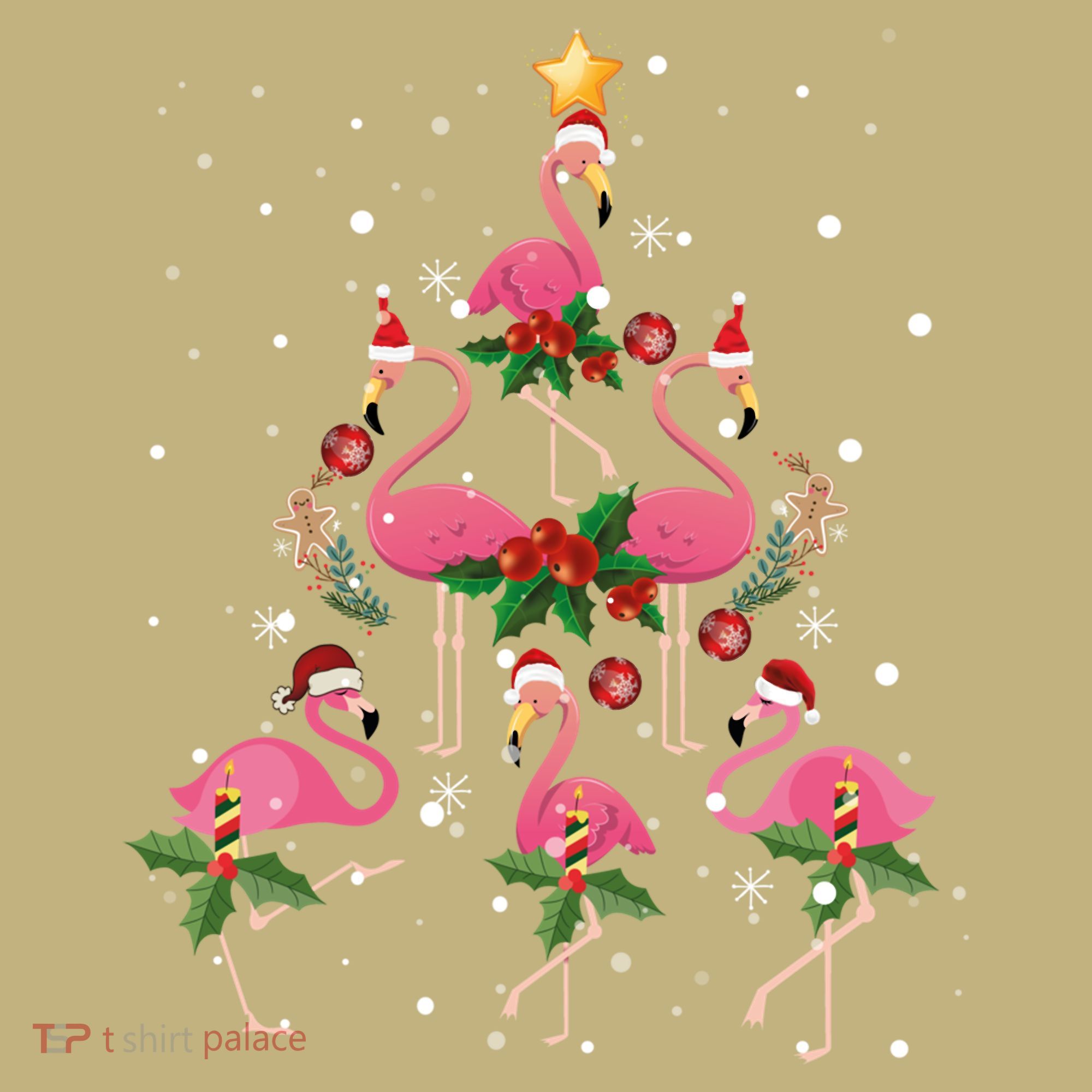 Christmas Flamingo Flamingo's Christmas Tree Classic Polo
