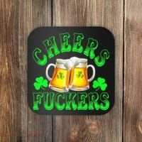 Cheers Fuckers Funny St Patricks Day Irish Drinking Coaster thumb 0
