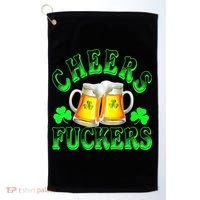 Cheers Fuckers Funny St Patricks Day Irish Drinking Golf Towel thumb 0