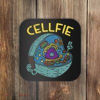 Cell Fie Funny Cellfie Selfie Science Biology Teacher Coaster thumb 0
