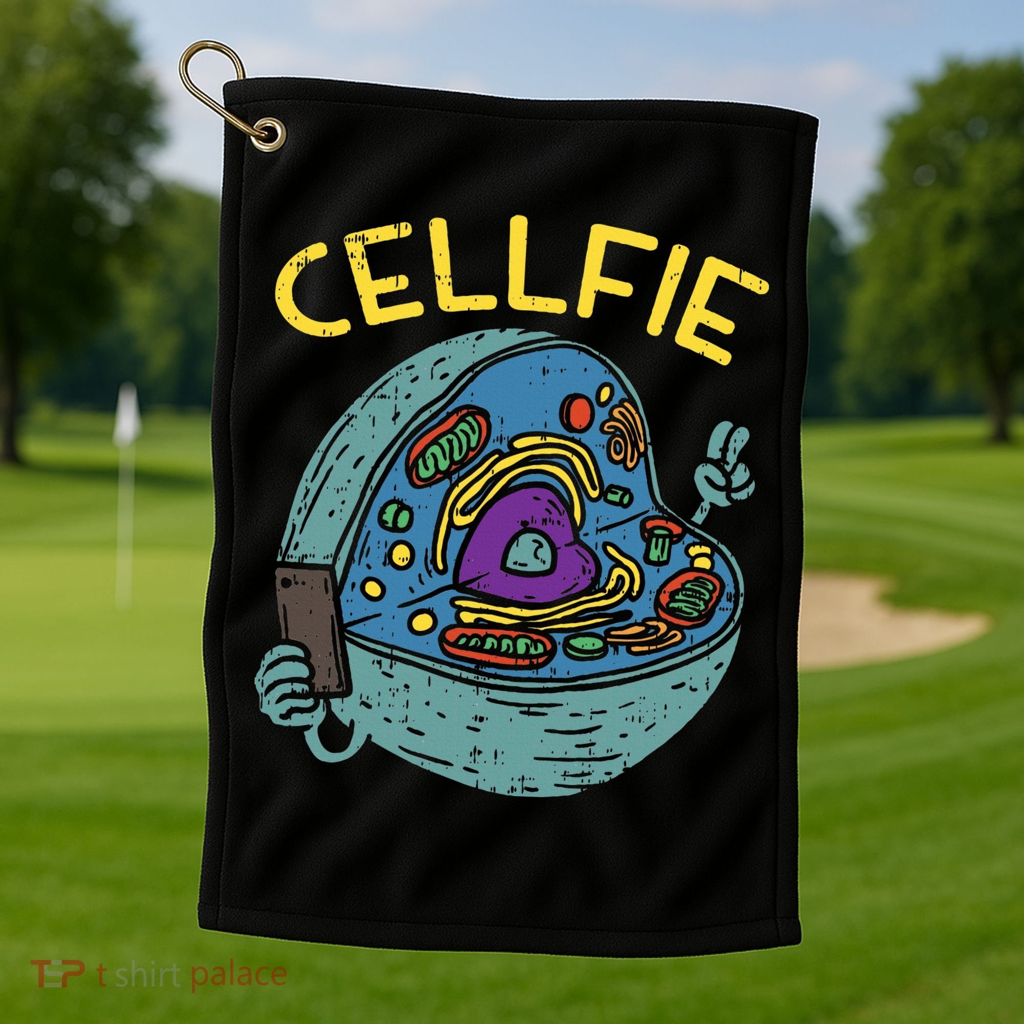 Cell Fie Funny Cellfie Selfie Science Biology Teacher Golf Towel