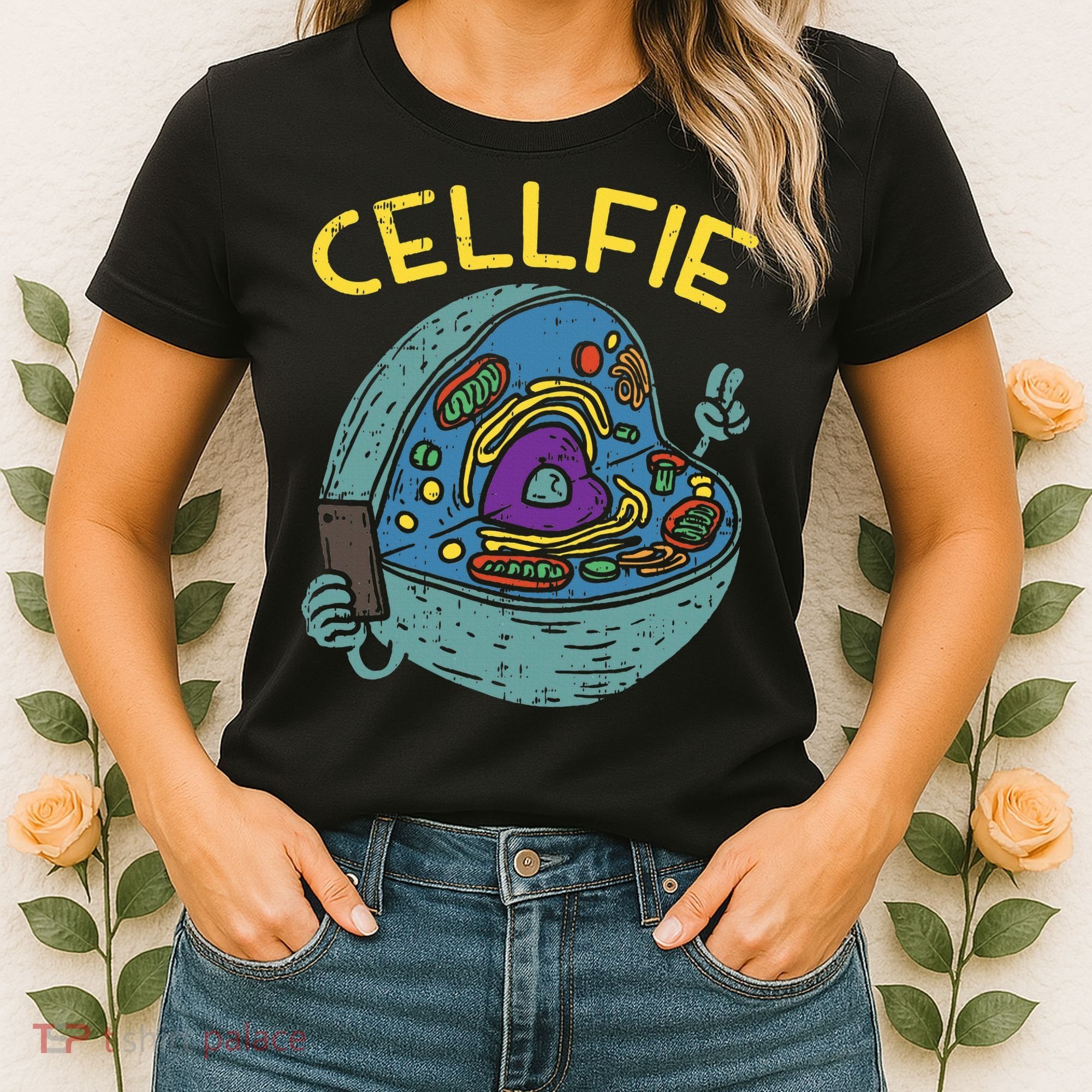 Cell Fie Funny Cellfie Selfie Science Biology Teacher Women's T-Shirt