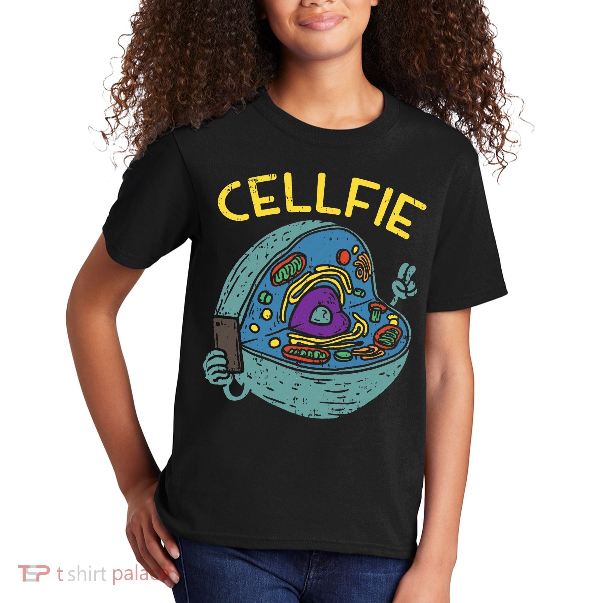 Cell Fie Funny Cellfie Selfie Science Biology Teacher Kids T-Shirt