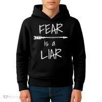 Christian Faith Fear Is A Liar 1 John 418 Kids Hoodie thumb 4