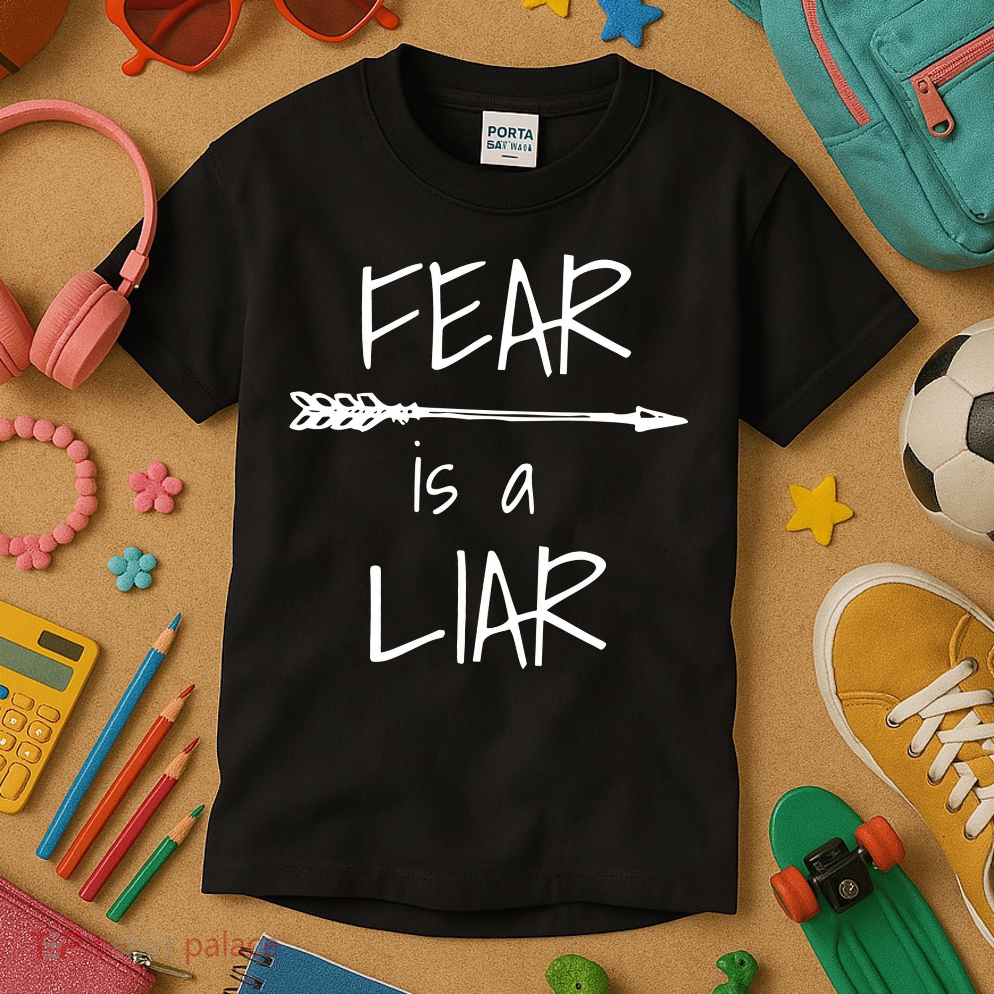 Christian Faith Fear Is A Liar 1 John 418 Kids T-Shirt