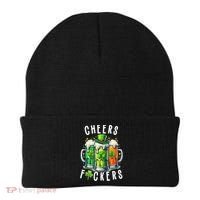 Cheers Fuckers Funny St Patricks Day Irish Drinking Beanie thumb 0