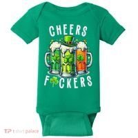 Cheers Fuckers Funny St Patricks Day Irish Drinking Baby Bodysuit thumb 0