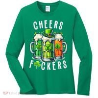 Cheers Fuckers Funny St Patricks Day Irish Drinking Women's Long Sleeve Shirt thumb 0