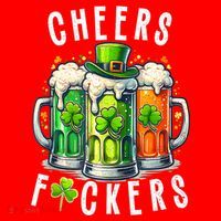 Cheers Fuckers Funny St Patricks Day Irish Drinking Santa Hat thumb 1