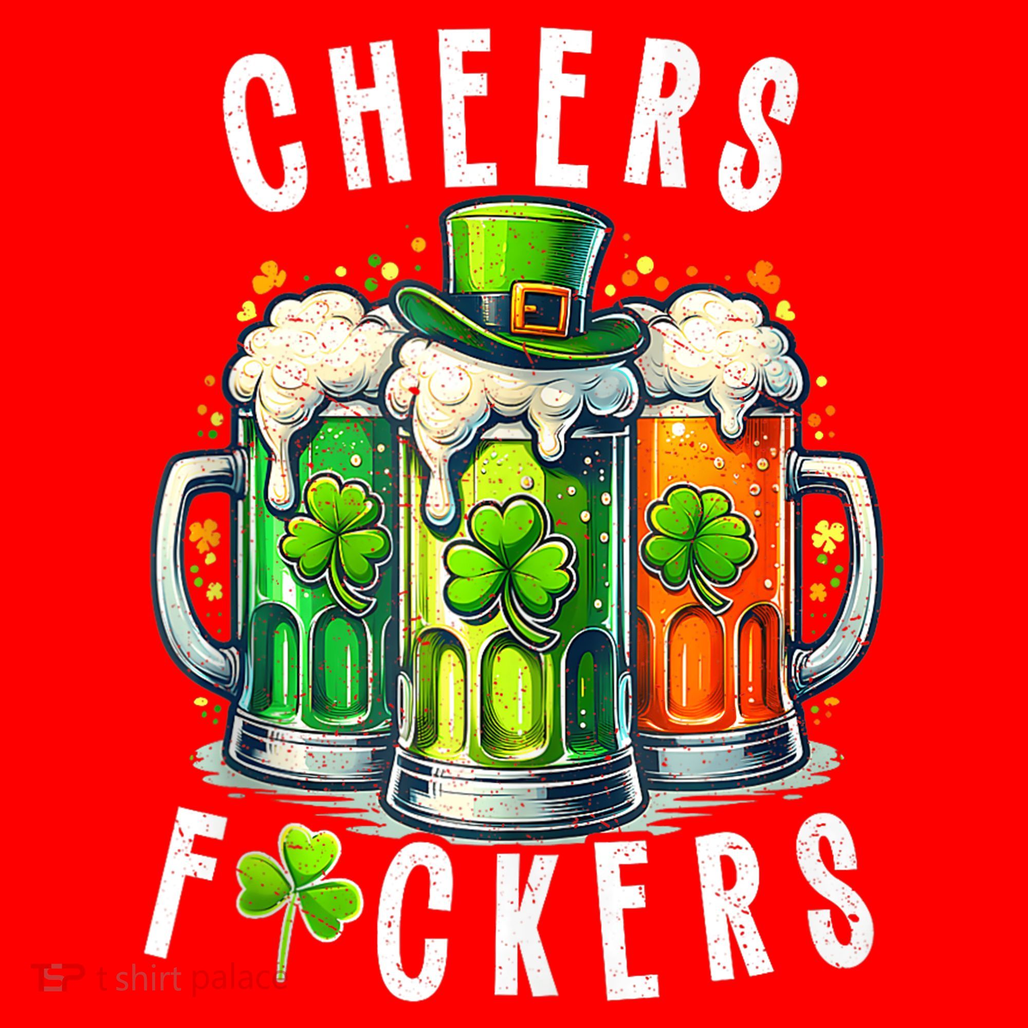 Cheers Fuckers Funny St Patricks Day Irish Drinking Santa Hat