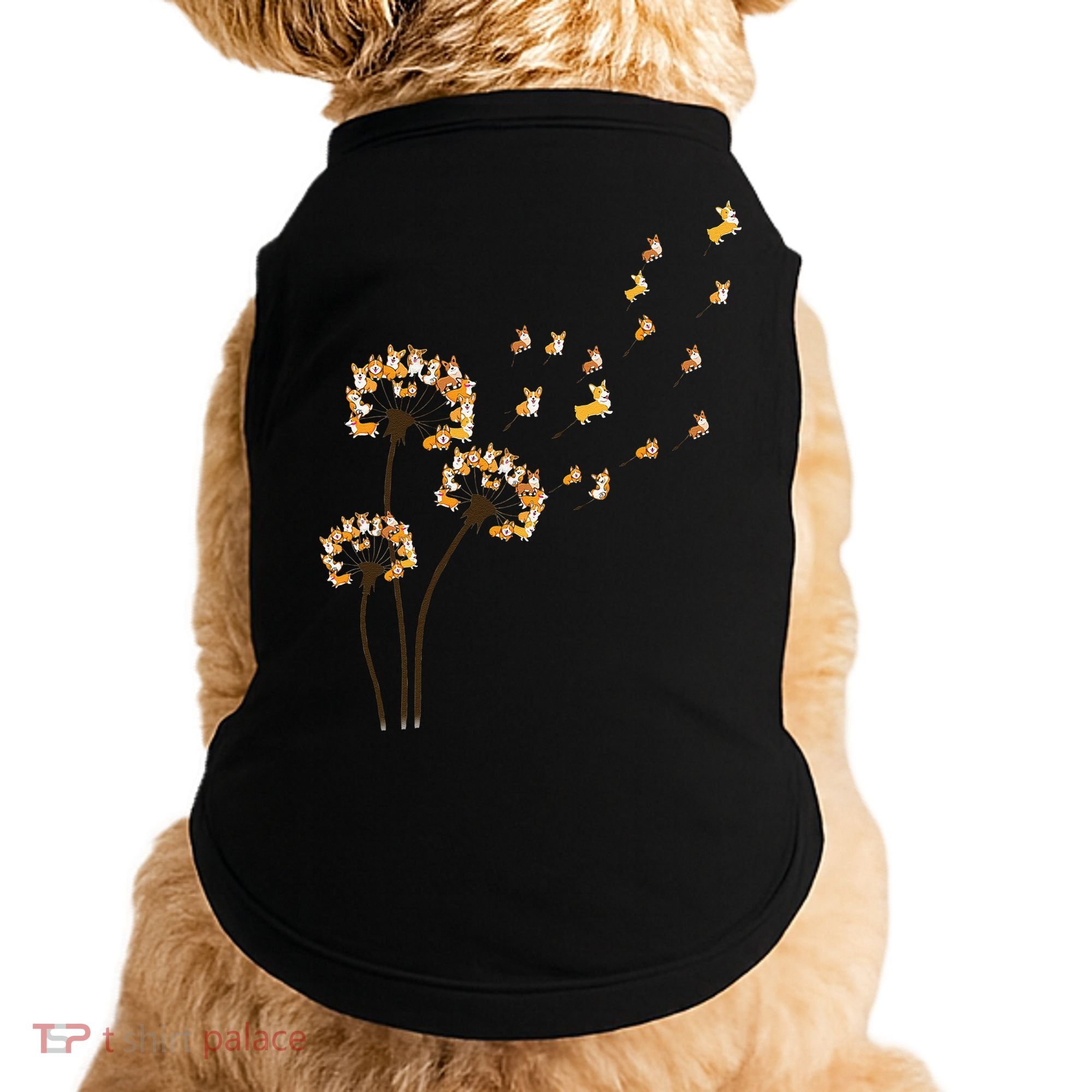 Corgi Flower Fly Dandelion Funny Dog Lover For Mom Doggie Tank